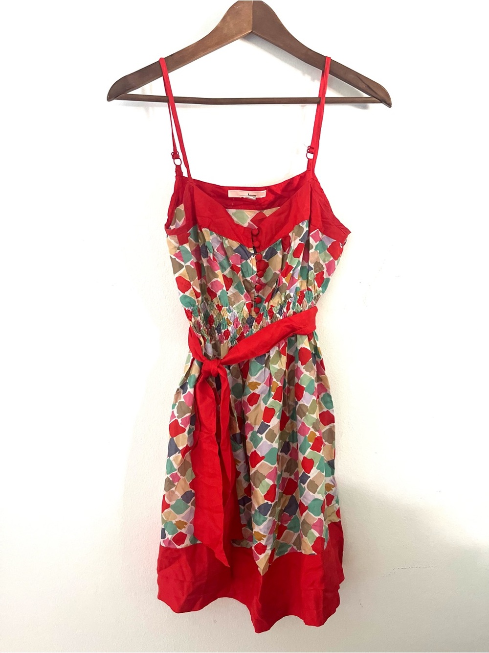 Trinity Mini Dress 100% Silk Y2K Adjustable Straps Red Women's Size Small